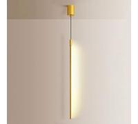 QYYZTQY Linear Pendant Lighting Gold Long Tube Hanging Lamp Minimalist Chandelier Ceiling Light Golden Metal Suspension Lights for Living Room Bedroom Bedside Office Restaurant