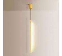 QYYZTQY Linear Pendant Lighting Gold Long Tube Hanging Lamp Minimalist Chandelier Ceiling Light Golden Metal Suspension Lights for Living Room Bedroom Bedside Office Restaurant