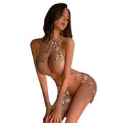 QYYZTQY Lingerie Dress for Women Outfit Cosplay Costume Cheongsam Silver Sequin Fringe Anime Roleplay Underwear Perspective High Split Skirt One-Piece Bodysuit Dance Rave Party