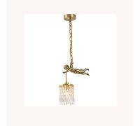 QYYZTQY Little Angel Pendant Light, Retro Brass Hanging Lamp with Crystal Accessories, E27 Lighting Fixtures, and Creative Bedside Corridor Entrance Suspension Lights