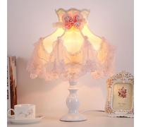 QYYZTQY Little Girl Side Table Lamp White Vintage Victorian Table Lamp Princess End Lamp Kids Bedside Lamps for Bedrooms Nursery Nightstand Lamp for Children Room Entryway Home Office Living Room