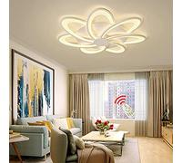 QYYZTQY Living Room Ceiling Light Creative Petal Restaurant Bedroom Ceiling Lamp with Remote Control Dimmable Lighting Acrylic(Size:7 Flames)