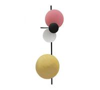 QYYZTQY Loft Personality Colorful Metal Round Circle Led Wall Lamp Art Planet Led Wall Scones Dinner Bedside Indoor Lighting, Wall Sconces (Color : Pink, Size : Small Height 55CM)