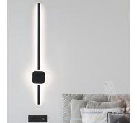 QYYZTQY Long Geometric Lamp Aluminium Silicone Lights with Remote Control Wall 2700K-6500K Dimmable Indoor Decoration for Bedroom Hallway Living Room (80cm,Gold Round)