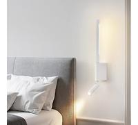 QYYZTQY Long Lamp Indoor 350° Rotatable Iron Acrylic with Wall Linear Bedside Reading Decorative for Bedroom Corridor Staircase (Neutral Light,Black)