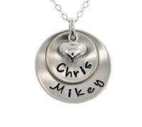 QYYZTQY Lucky Two Plata de Ley Personalizada con 2 Nombres o Palabras de su elección. Incluye Cadena Tipo Cable de Plata de Ley, Regalo para Ella, sin Piedras Preciosas.