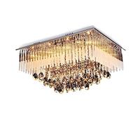 QYYZTQY Luxury Crystal Ceiling Light K9 Crystal Droplet Chandelier Flush Mount Ceiling Lighting Fixtures for Lounge Living Room Bedroom Restaurant Hotels (Size : 50 * 50cm)