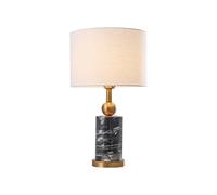 QYYZTQY Luxury Fabric Marble Desk Light Stylish Study Counter Desk Lamp for Dining Table Writing Desk Bedroom Table Lamp Loft Villa Counter Villa Showroom Decoration Lighting Fixture