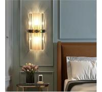 QYYZTQY Luxury Style Crystal Golden Accents Mounted Lamp for Living Room Bedroom Staircase Corridor Passage Ideal Background and Bedside Lighting Wall Light with E12/ Base(20CM)