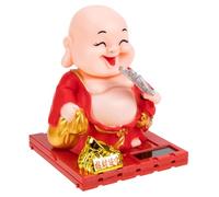 QYYZTQY Maitreya Buddha Ornaments Solar Dancing Figures Solar Dashboard Toys Maitreya Smile Buddha Sculpture Table Topper Household Decor Maitreya Buddha Adornment Plastic Car