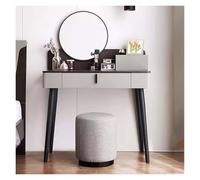 QYYZTQY Makeup Vanity Table with 3 Drawers Stylish Dressing Table for Bedroom Elegant Makeup Desk Storage Contemporary for Beauty Essentials