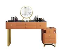 QYYZTQY Makeup Vanity Table with Spacious Drawers Mirror & Stool Stylish Dressing Table with Storage Cabinet for Beauty Essentials (Orange 10)