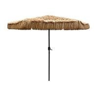 QYYZTQY Manual Crank to Adjust Straw Parasol Umbrella, Outdoor Shade Waterproof 255CM Sunshade Hawaiian, Patio Garden Beach Parasol