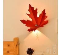 QYYZTQY Maple Leaf Light Remote Control Dimmable Lamp with Motion Detector Wall USB Rechargeable Creative Red Decorative for Bedroom Living Room (2 Packs,Red)
