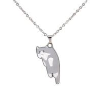 QYYZTQY Matching Silver with Enamel Charm A Halloween Jewelry, Black Cat Necklace for Women