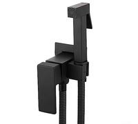 QYYZTQY Matte Black Bidet Faucet Brass Shower Spray Head with Valve Hose Hot & Cold Water Mixer Tap Bathroom Accessories