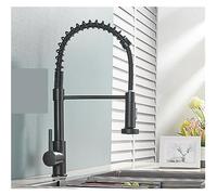 QYYZTQY Matte Black Sink Faucet One Handle Spring Hot and Cold Water Tap Deck Mounted Bathroom Kitchen Crane(Black with Dot)