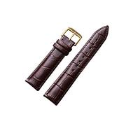 QYYZTQY Matte Leather Watch Strap, 20mm-21mm Green and Dark-Brown - Soft Wrist Band for Watches