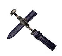 QYYZTQY Matte Leather Watch Strap, 20mm-21mm Green and Dark-Brown - Soft Wrist Band for Watches