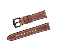 QYYZTQY Matte Leather Watch Strap, 20mm-21mm Green and Dark-Brown - Soft Wrist Band for Watches