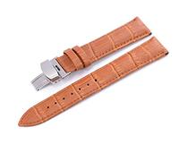 QYYZTQY Matte Leather Watch Strap, 20mm-21mm Green and Dark-Brown - Soft Wrist Band for Watches