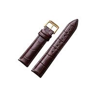 QYYZTQY Matte Leather Watch Strap, 20mm-21mm Green and Dark-Brown - Soft Wrist Band for Watches