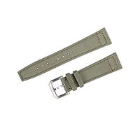 QYYZTQY Matte Leather Watch Strap, 20mm-21mm Green and Dark-Brown - Soft Wrist Band for Watches
