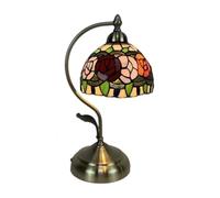 QYYZTQY Mediterranean Colored Glass Table Lamp American Table Lamp Bedroom Bedside Lamp Retro Led Bracket Lamp Home Decoration Warm Warm as Ever