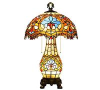 QYYZTQY Mediterranean Table Lamp Double Lamp Vase Table Lamp Handmade Stained Glass Creative Cartoon Living Room Bedside Lamp Hotel Bar Villa Lobby Needed