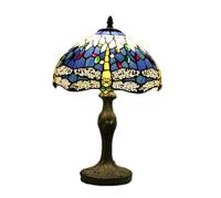QYYZTQY Mediterranean Turkish Table Lamp Stained Glass Vintage Dragonflys Desk Lamp Bedroom Study Restaurant Home Decor Lighting Warm as Ever