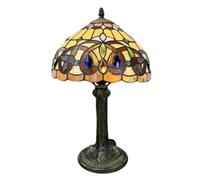 QYYZTQY Mediterranean Turkish Table Lamp Stained Glass with Dragonflys Vintage Desk Lamp Bedroom Restaurant Home Decor Lighting Warm as Ever