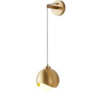 QYYZTQY Mid Century Black & Copper Wall Milky White Globe Glass Shades Industrial Vanity Wall Light for Bathroom Mirror Bedroom Living Room Restaurant Wall Mounted Lamp G9 Base(Gold)