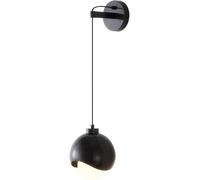 QYYZTQY Mid Century Black & Copper Wall Milky White Globe Glass Shades Industrial Vanity Wall Light for Bathroom Mirror Bedroom Living Room Restaurant Wall Mounted Lamp G9 Base(Black)