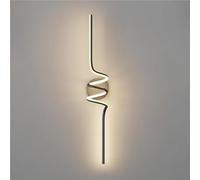 QYYZTQY Mid Century Black LED Linear Wall Dimmable Spiral Wall Light Long Strip Fixtures for Bedroom Living Room Kitchen Hallway Wall Mounted Lamp(100cm)