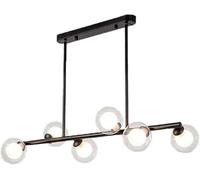 QYYZTQY Mid Century Chandeliers Over Table Linear Hanging Pendant Light with Milky White Glass Globe Lampshade, Chandelier