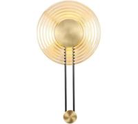 QYYZTQY Mid Century LED Gold Round Finish with Glass Shade Lamp for Bedroom Living Room Bathroom Hallway Creative Decorative Lighting Fixture Wall Light