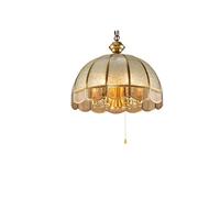 QYYZTQY Mid Century Modernd Chandelier, Brass Chandelier with Glass Lampshade, Ceiling Light Fixture for Kitchen Island Dining Room