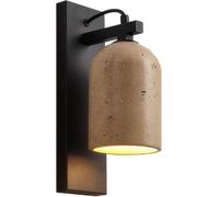 QYYZTQY Mid Century Rustic Farmhouse Wood & Marble Mounted Lamp Antique Industrial Lighting for Bedroom Living Room Kitchen Hallway Indoor Wall Light with E26/ Base(Black)