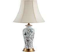 QYYZTQY Mid Century Table Lamp Flowers and Birds Ceramic Table Lamps Desk Copper Contemporary Fabric for Foyer Living Room Office Creative Bed Room Table Lamps