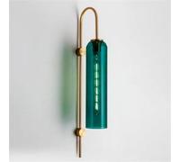 QYYZTQY Mid Century Wall Smoke Gray Glass Gold Long Arm Nordic Farmhouse Industrial Wall Light for Bedroom Bedside Living Room Hallway Dining Room Wall Mounted Lamp with E26/ Base(Green)