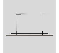 QYYZTQY Minimalist LED Pendant Light Dimming Linear Chandelier Ceiling Lamp Dining Table Lighting Bar Black Hanging Chandeliers for Living Room Kitchen Island with Remote Control