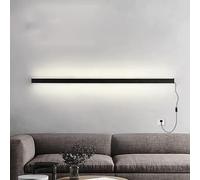 QYYZTQY Minimalist Rectangular Wall Lamp with PC Shroud, Black/White, for Living Room Bedroom Corridor (200cm)