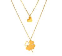 QYYZTQY Minimalist Silver for Women and Girls, Pendant, 4 Alhambra Lucky Necklace