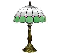 QYYZTQY Minimalist Style Table Lamp 12 Inch Eye Protection Mediterranean Lamp Handmade Stained Glass for Bedroom Bedside Lounge,Blue Warm as Ever