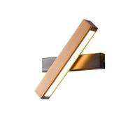 QYYZTQY Minimalist Style Wall Lamp, Wooden Bedside Wall, 360° Rotatable LED Wall Light Base for Bedroom Living Room Hallway Porch(Black,21cm)