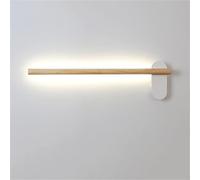 QYYZTQY Minimalist White Linear Mounted Lamp Wood LED Light for Bathroom Vanity Mirror Dressing Table Cabinet Living Room Wall (60cm)