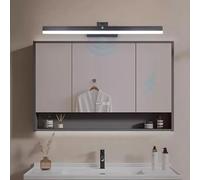 QYYZTQY Mirror Front Light Indoor Waterproof with Motion Sensor Lamp 180° Rotation Wall Long Strip Aluminium for Bathroom Hallway Vanity (Silvery-Warm Light,80cm)