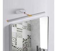 QYYZTQY Mirror Front Light Indoor Waterproof with Motion Sensor Lamp 180° Rotation Wall Long Strip Aluminium for Bathroom Hallway Vanity (Silvery-Warm Light,80cm)