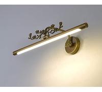 QYYZTQY Mirror Lamp LED Vintage Copper Bathroom Wall Light Waterproof Mirror Lamp Cabinet Adjustable Mirror Front Wall Lamp Antique Flower Makeup Lights for Dressing Table Decor Lamp (Brass 100cm)