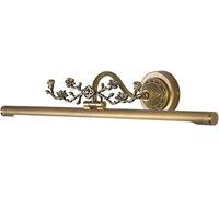QYYZTQY Mirror Lamp Vintage Copper Bathroom Wall Light Waterproof Mirror Lamp Cabinet Adjustable Mirror Front Wall Lamp Antique Flower Makeup Lights for Dressing Table Bedside Decor Lamp (Brown 100cm)